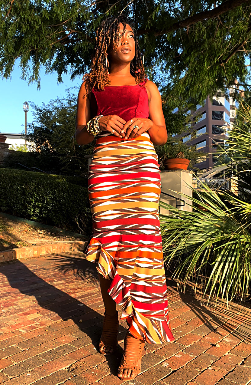 The Kente Cloth Frilled Dress