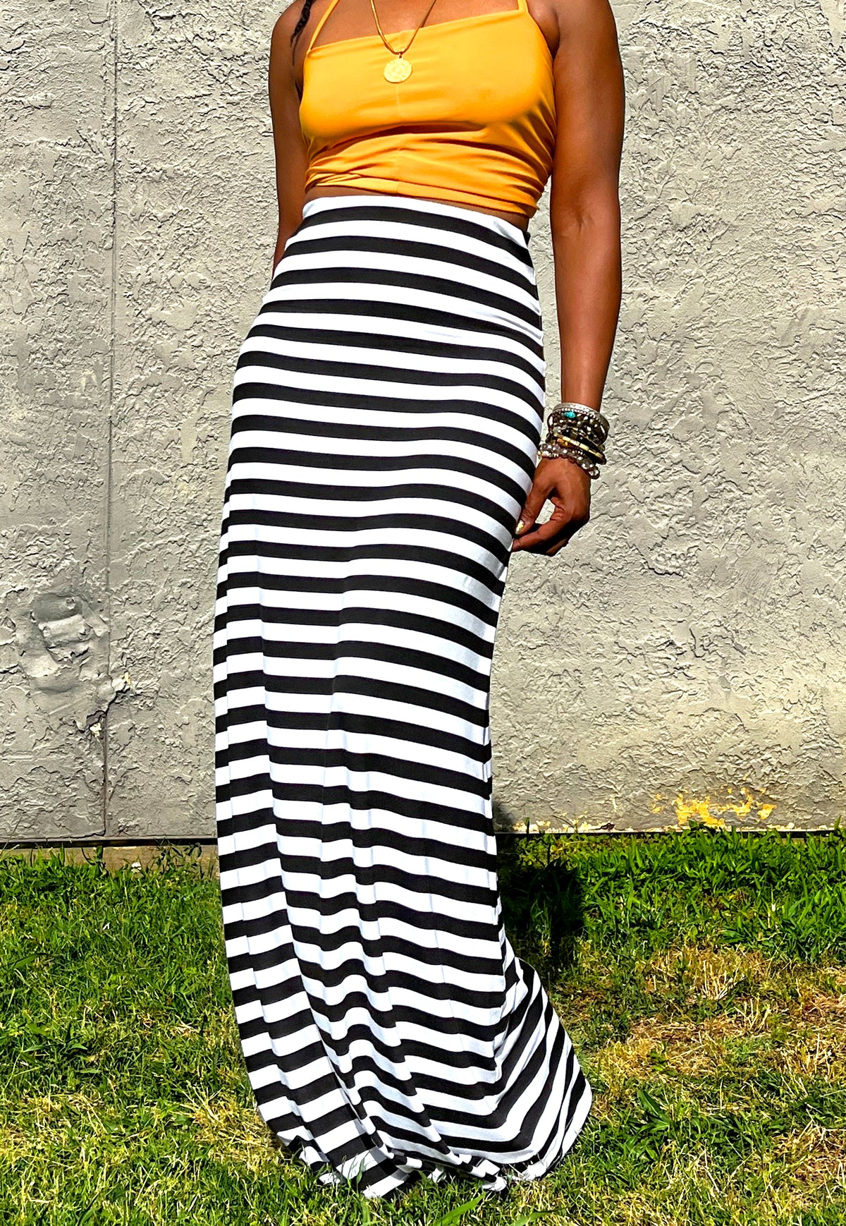 Linette Striped Maxi Skirt