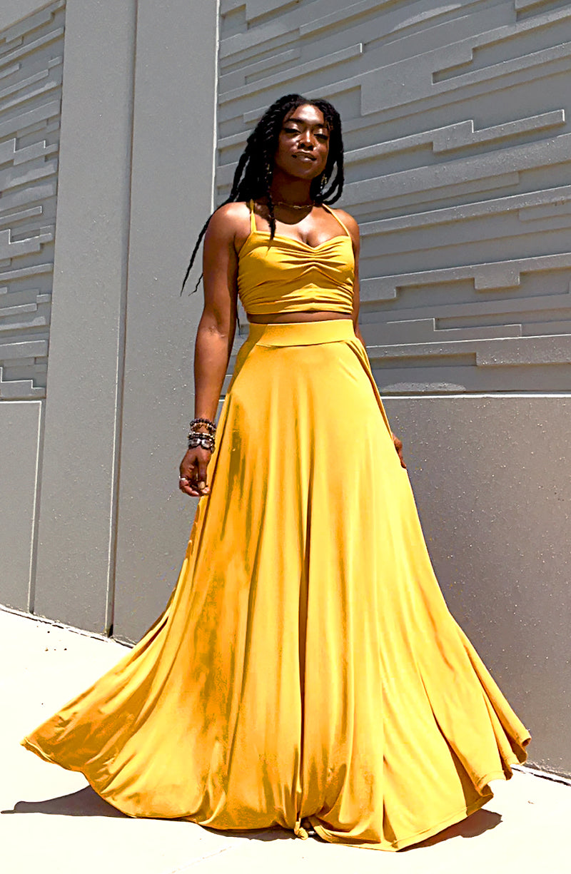 maxi dress maxi skirt Brasil Collage Soft Yellow Maxi Skirt