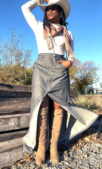 Dallas Denim Maxi Skirt