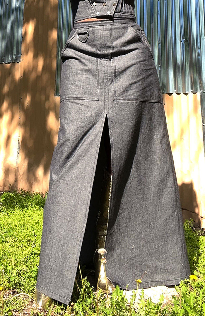 Dallas Denim Maxi Skirt