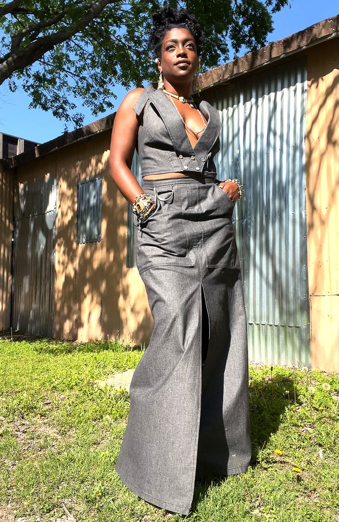 Dallas Denim Maxi Skirt