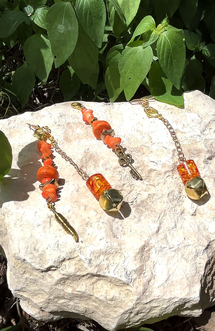 Persimmon Wind-Chime Earrings