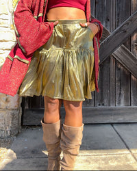 Maxamillion Metallic Skirt - DIMILOC